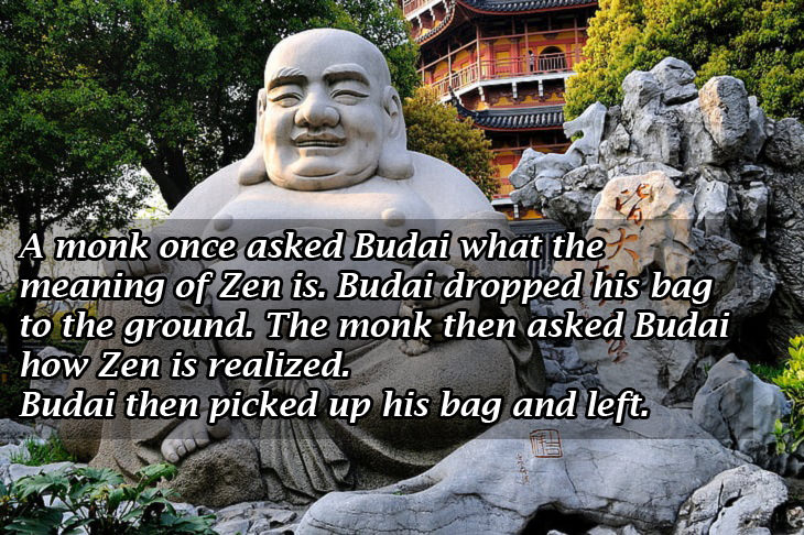Buddhist wisdom: Budai Fat Laughing Buddha koan bag