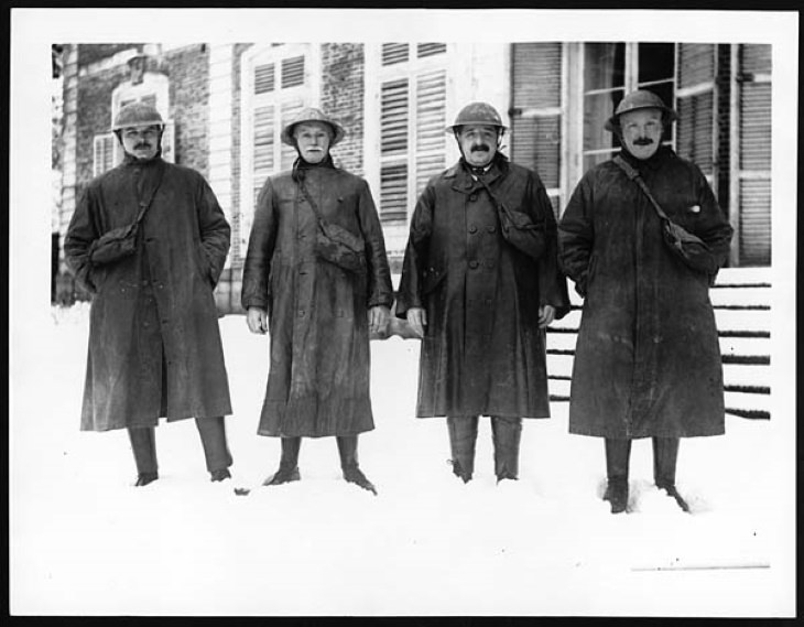 Word War I Inventions miners wearing Trench Coats during WWI