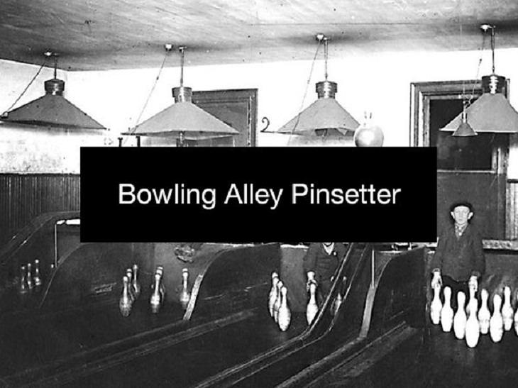 Odd Jobs bowling alley pinsetter 