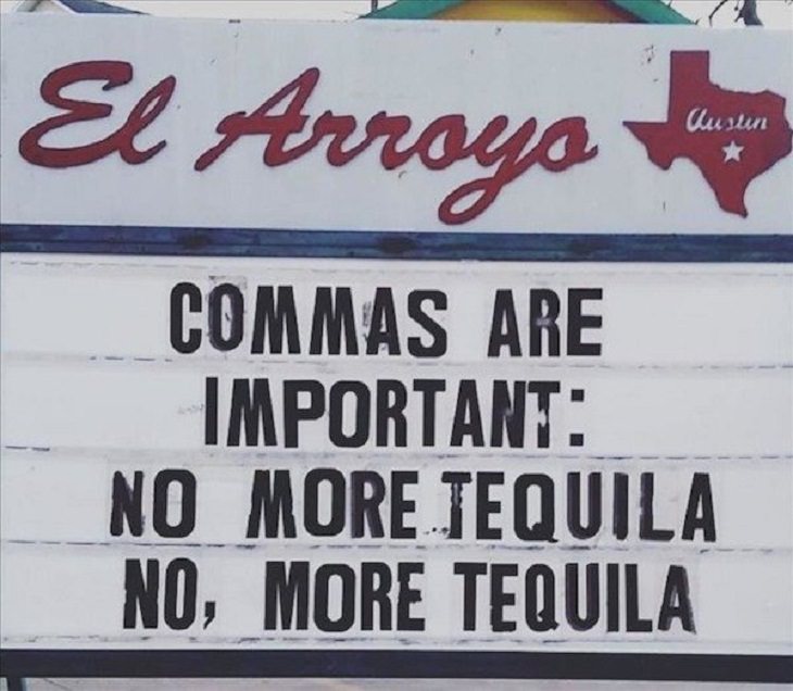 Witty Signs commas