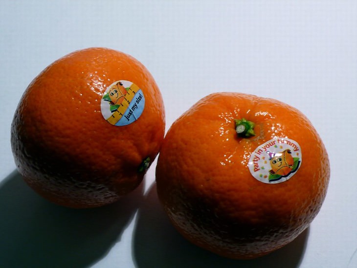 things not to dump into kitchen sink tangerines with stickers on them