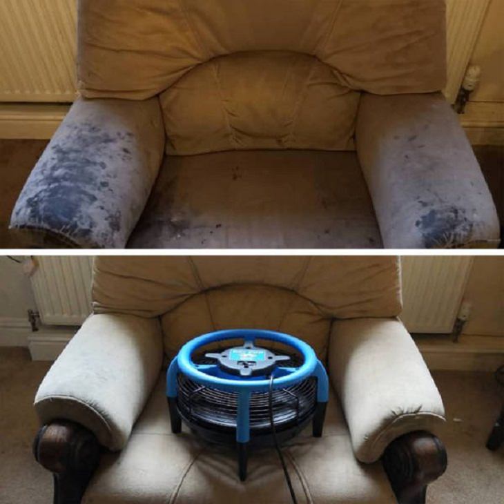 Before and After Cleaning Photo armchair