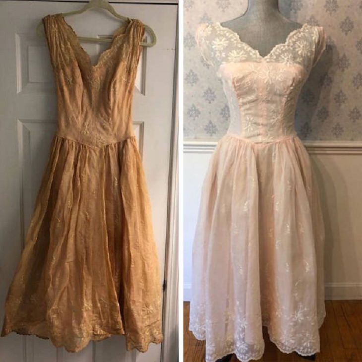 Before and After Cleaning Photo wedding dress