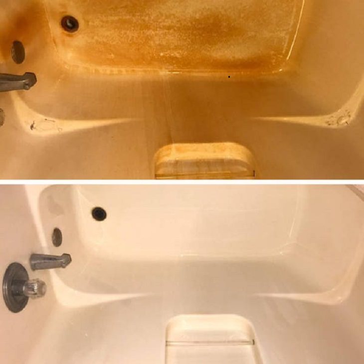 Before and After Cleaning Photo bathtub