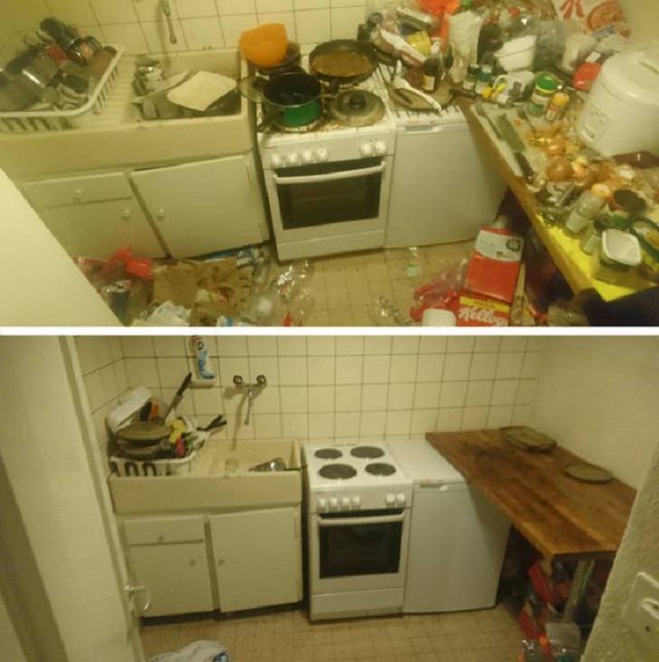 Before and After Cleaning Photo kitchen