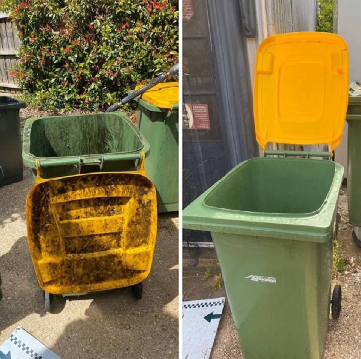 Before and After Cleaning Photo trash can