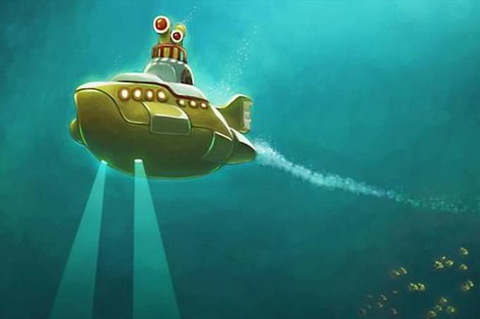 yellow submarine underwater