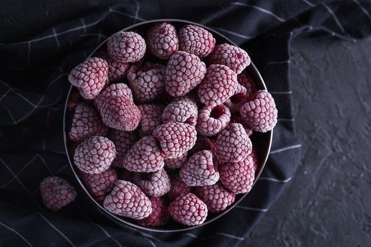 foods safe to eat past expiration date a bowl of frozen raspberries