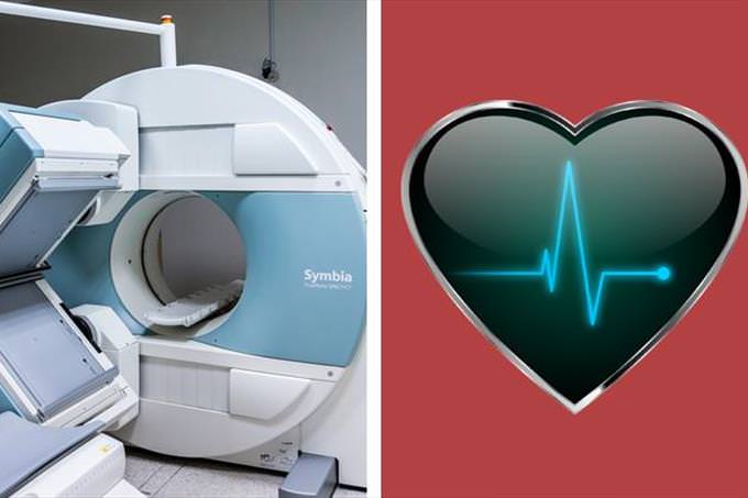 טריוויה: מכשיר MRI ולב עם קו אק"ג