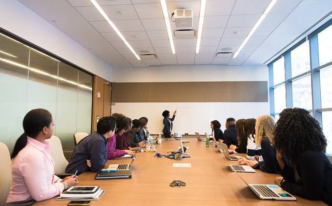 Woman giving a presentation