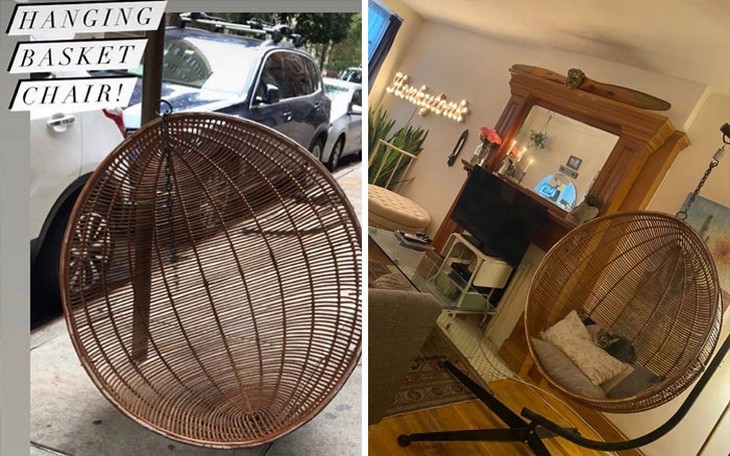 Unbelievable Vintage Finds From the Streets of NYC hanging basket chair