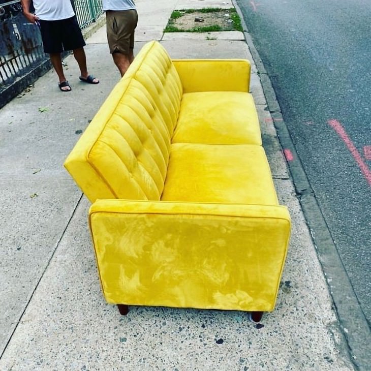 Unbelievable Vintage Finds From the Streets of NYC velvet couch