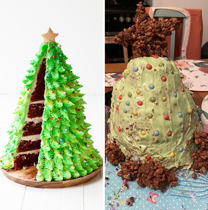 Cake Fails christmas tree cake