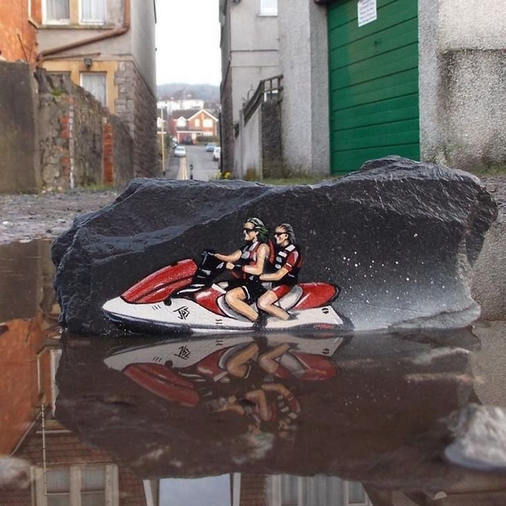 Clever and Captivating Street Art by JPS, water jet