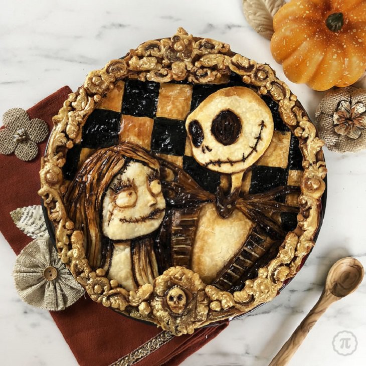 Beautiful, creative and halloween-themed pie art by Jessica Clark-Bojin , nightmare before Christmas