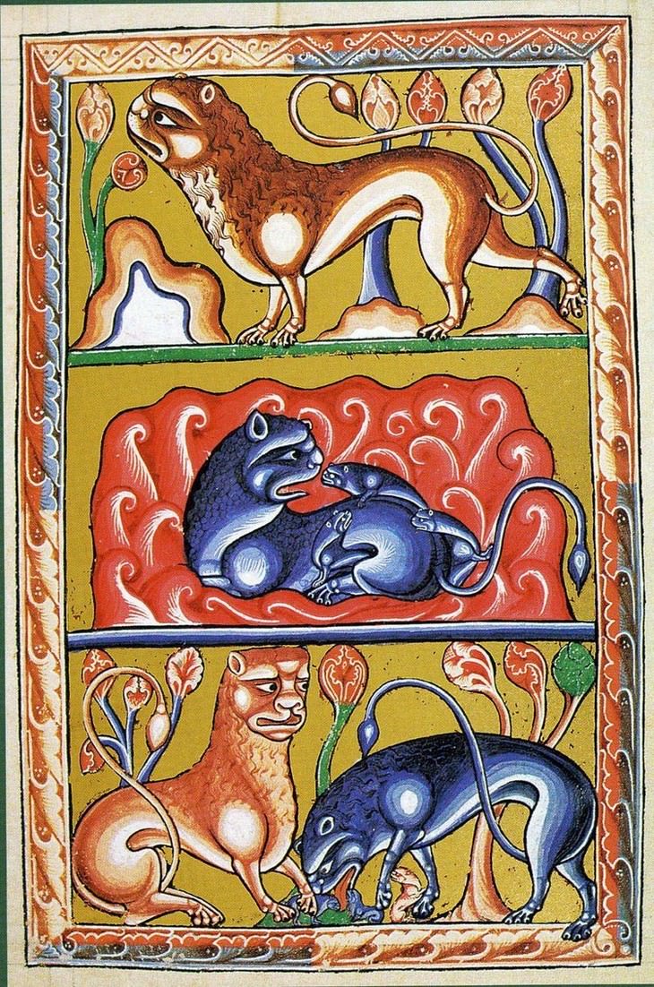 Hilarious Medieval Paintings of Animals, lions and bears