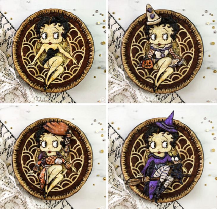 Beautiful, creative and halloween-themed pie art by Jessica Clark-Bojin, Betty Boop