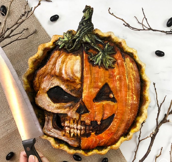 Beautiful, creative and halloween-themed pie art by Jessica Clark-Bojin 