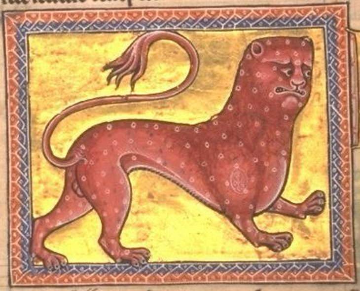 Hilarious Medieval Paintings of Animals, leopard