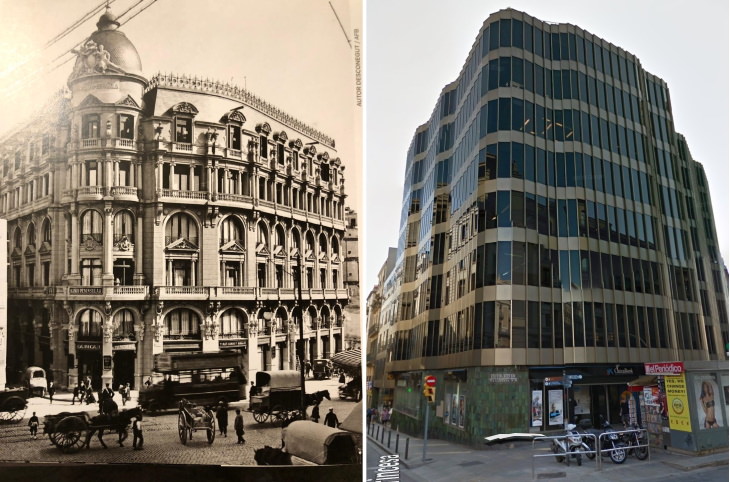 Bad Restorations Via Laietana /Carrer Princesa, Jaume I square, Barcelona, Spain