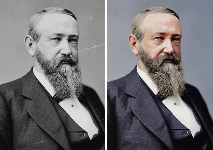 Photo Restorations of US Presidents 23rd President: Benjamin Harrison (1889-1893)