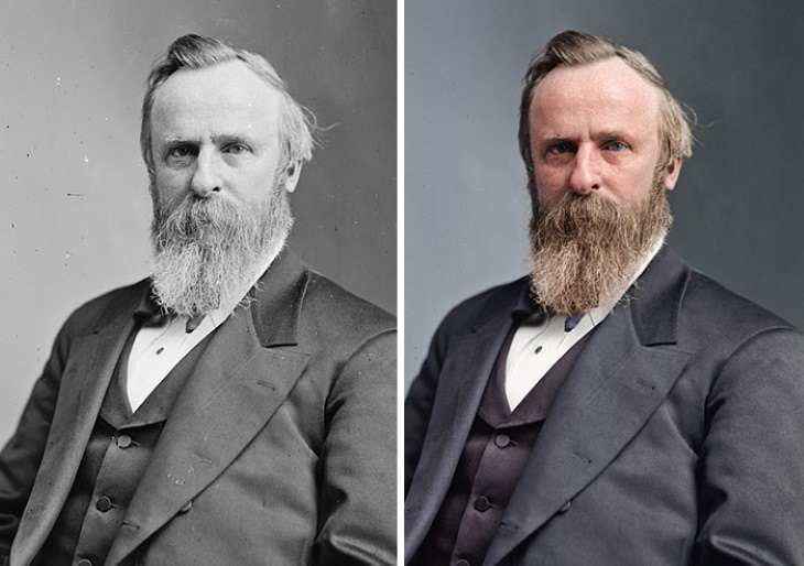 Photo Restorations of US Presidents 19th President: Rutherford B. Hayes (1877-1881)