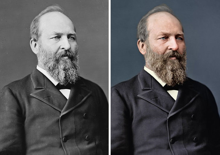 Photo Restorations of US Presidents 20th President: James A. Garfield (1881; assassinated after a year) 
