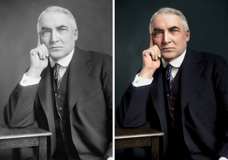 Photo Restorations of US Presidents 29th President: Warren G. Harding (1921-1923)
