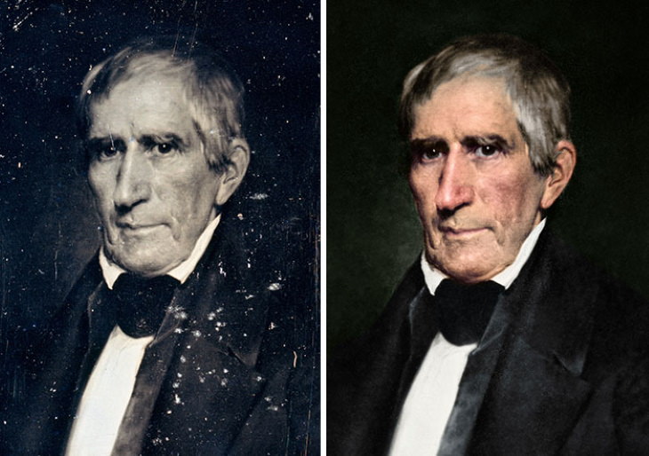 Photo Restorations of US Presidents 9th President: William Henry Harrison (1841; passed away of pneumonia after 31 days)