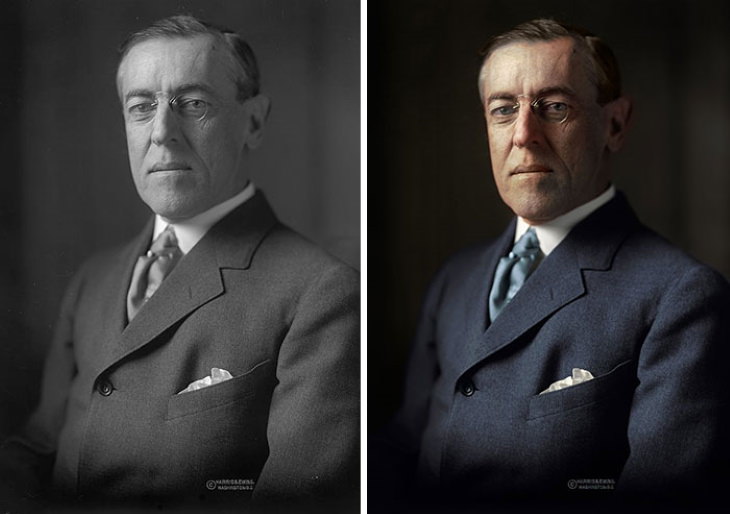 Photo Restorations of US Presidents 28th President: Woodrow Wilson (1913-1921)