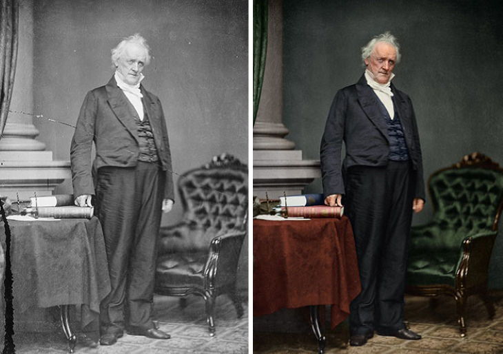 Photo Restorations of US Presidents 15th President: James Buchanan (1857-1861)