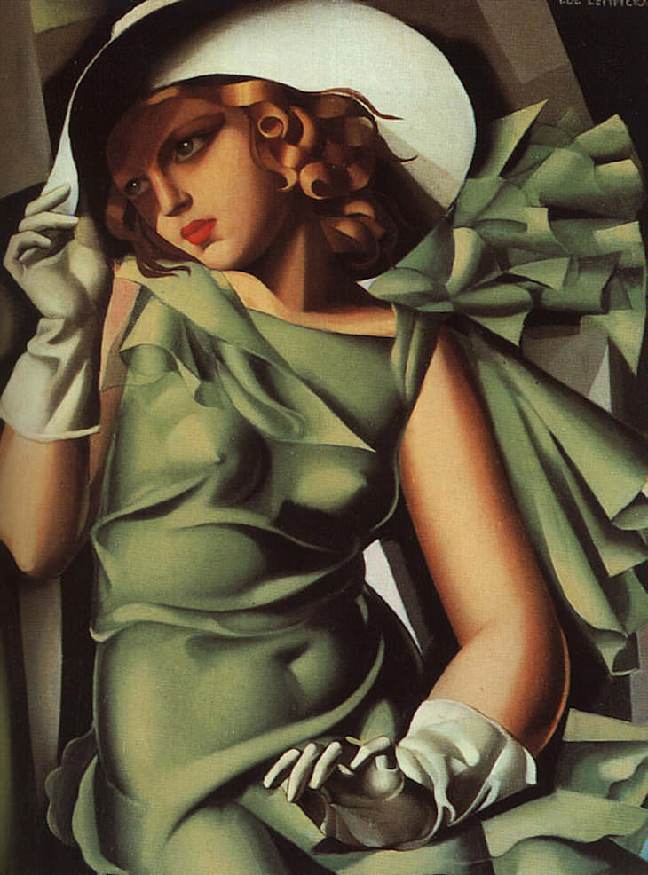  Artist profile of Tamara de Lempicka, young lady with gloves 1929