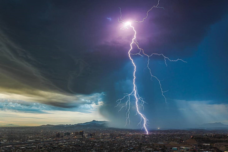 2020 Weather Photographer of the Year Finalist: “Predawn Thunderstorm over El Paso, Texas” by Lori Grace Bailey