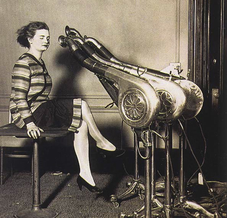 Past Beauty Practices That Seem Strange Today, Hair dryer, 1920s