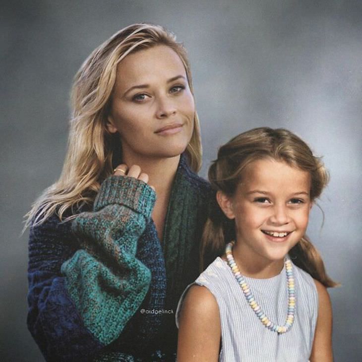 Celebrities Side by Side With Their Younger Selves, Reese Witherspoon