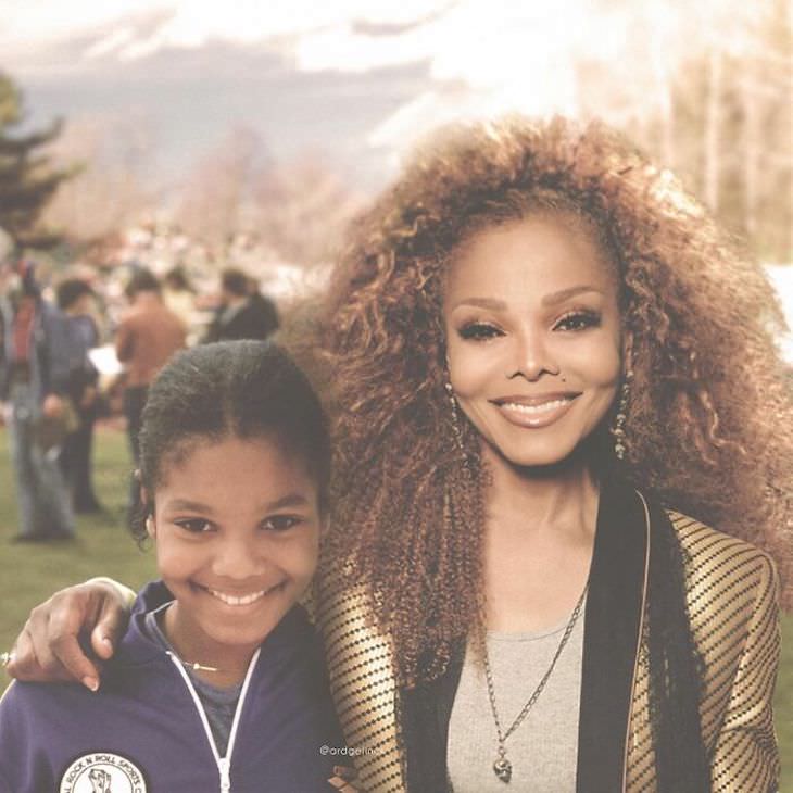 Celebrities Side by Side With Their Younger Selves, Janet Jackson