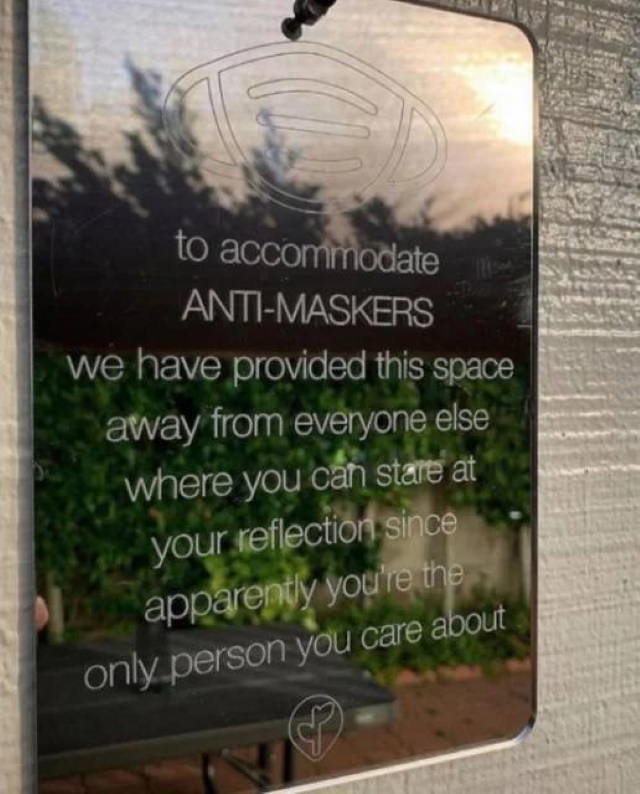 funny signs anti-maskers