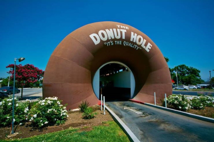 Buildings that look like other things The Donut Hole, a bakery and landmark in La Puente, California