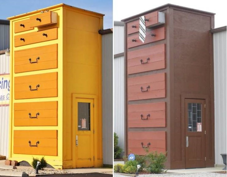 Buildings that look like other things These twin buildings in in Franklin, Indian, look like a chest of drawers
