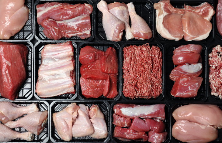 Meat Buying Tips different kinds of meat packaged flatlay