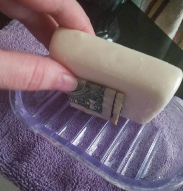 Parenting Hacks soap 1 dollar bill