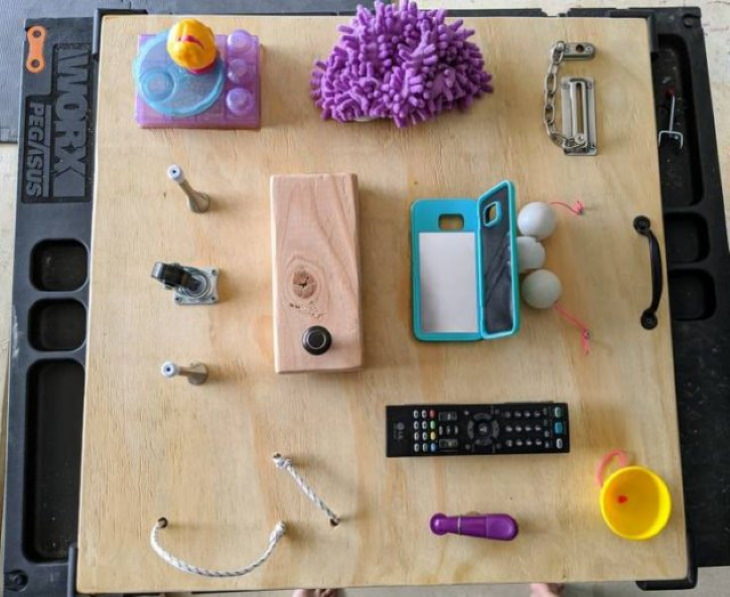 Parenting Hacks DIY interactive busy board 