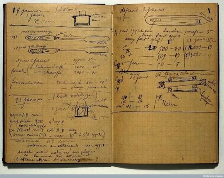 18 Remarkable Images That Offer a New Perspective, Marie Curie's laboratory notebook from 1899-1902,