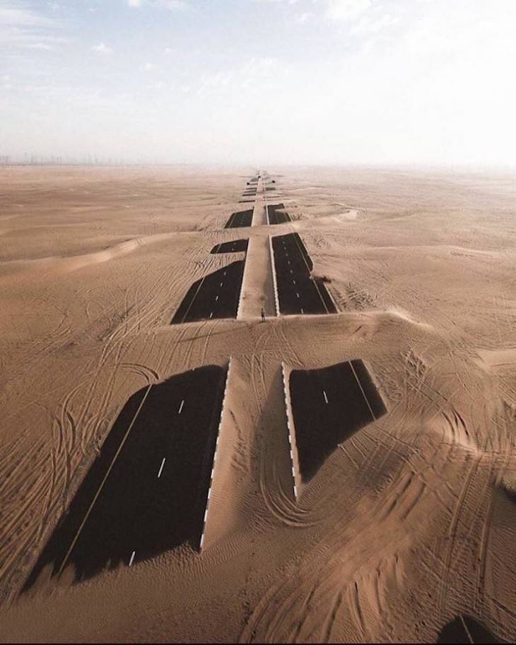 18 Remarkable Images That Offer a New Perspective, road in Dubai