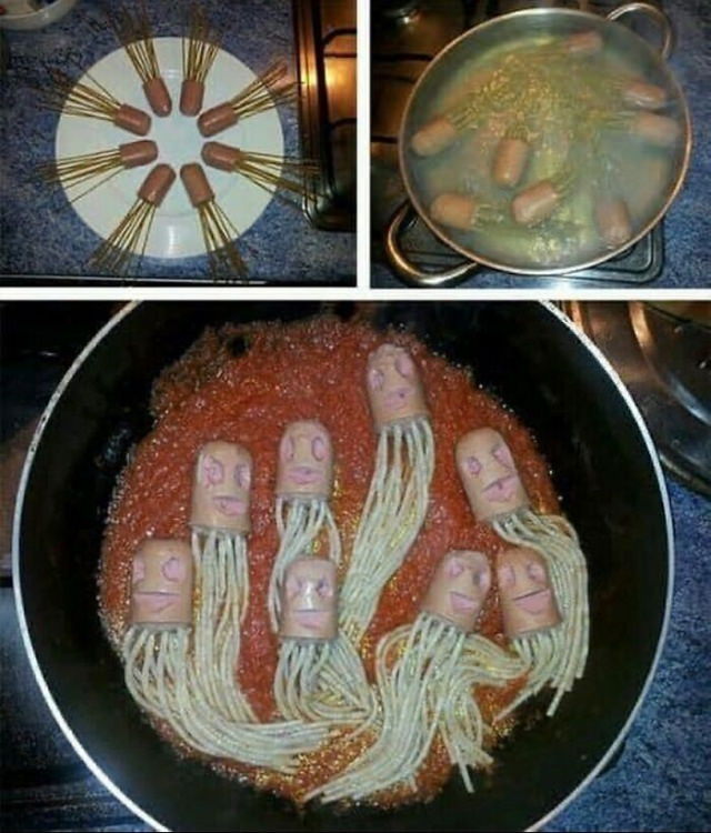 food fails pasta sausage