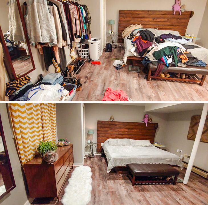 Before and After Decluttering Pics, bedroom