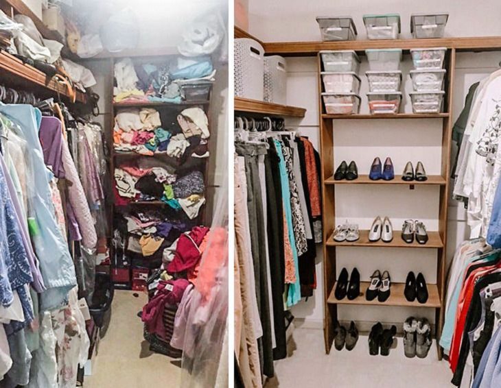 Before and After Decluttering Pics, closet