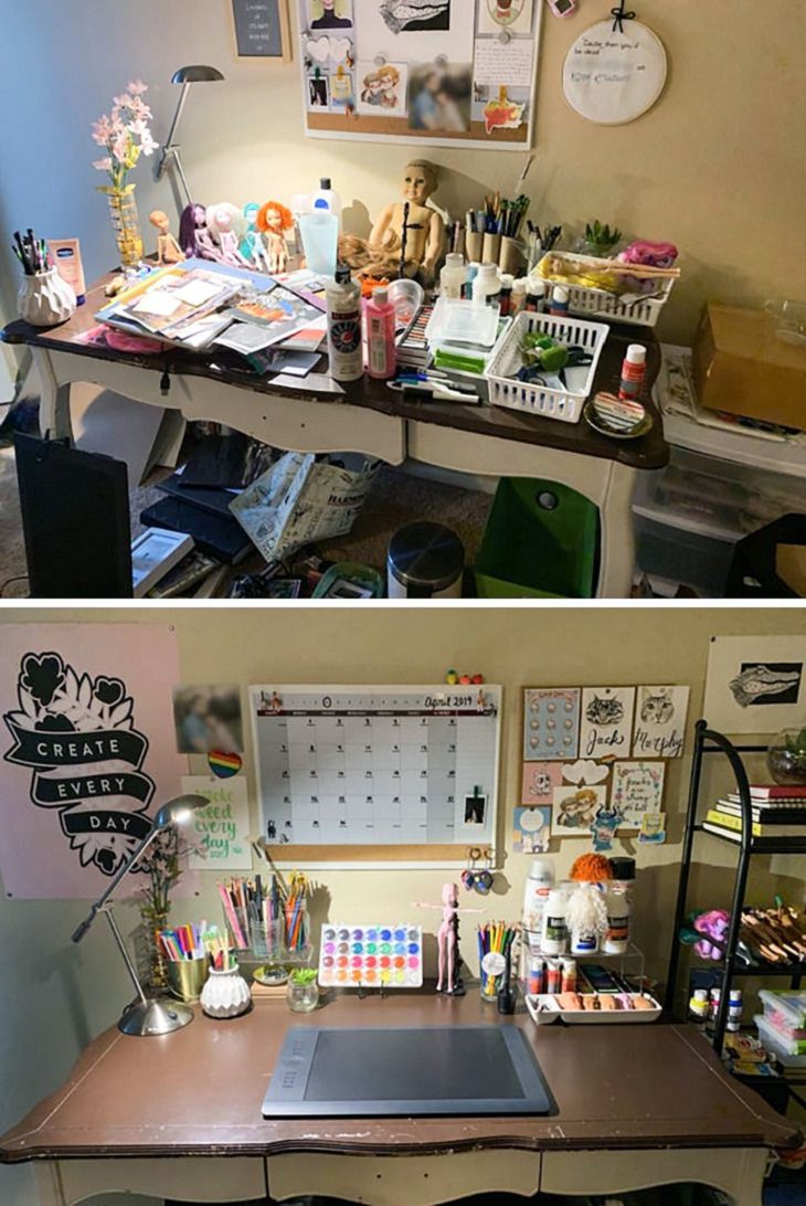 Before and After Decluttering Pics, 