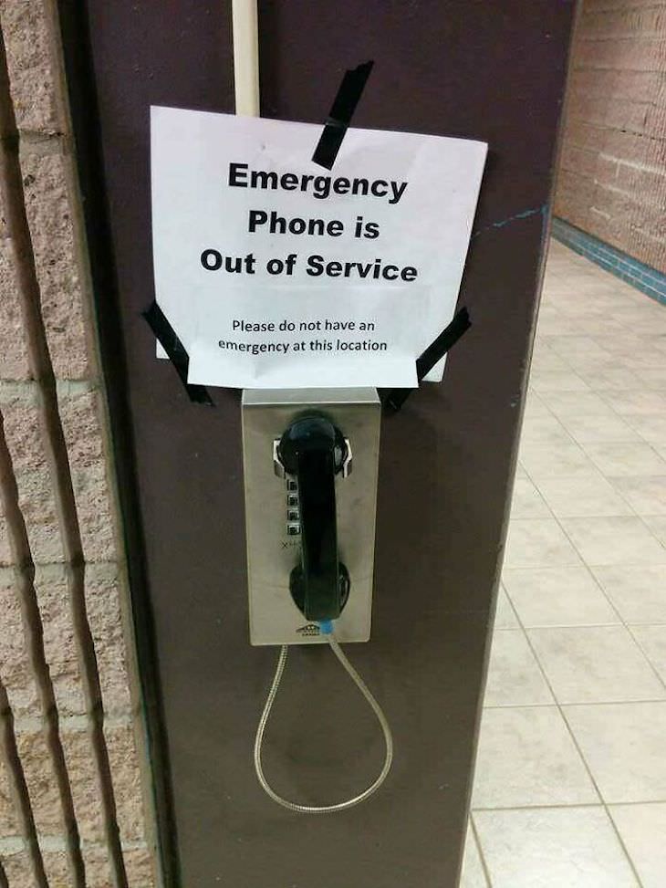 20 Heart Stopping Safety Fails, emergency phone