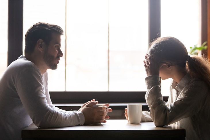 Relationship Habits That Seem Normal But Are Toxic, couple having serious conversation